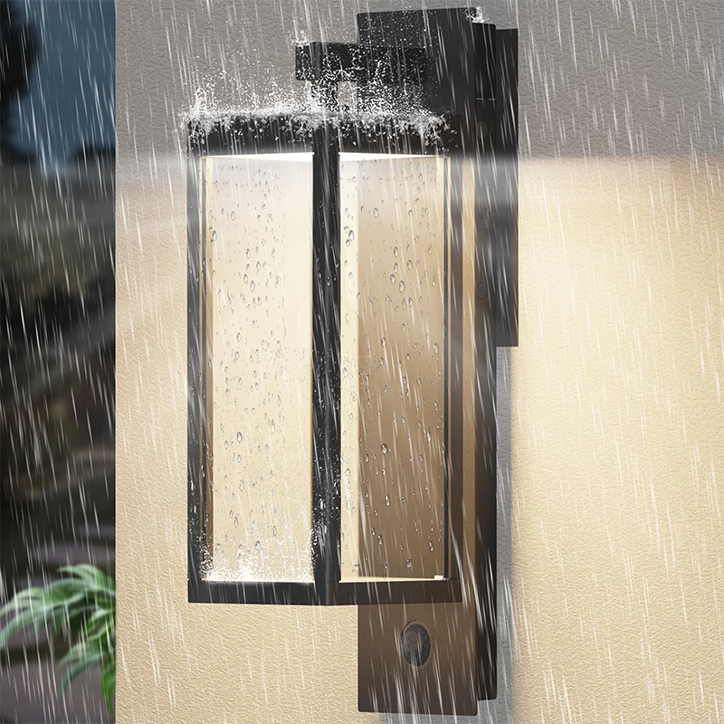 Dusk până în zori lumină de perete exterior cu LED încorporat, 3 moduri reglabile, toate IP65 impermeabil din aluminiu - Instalon exterior pentru pridvor, garaj, ușă din față, casă